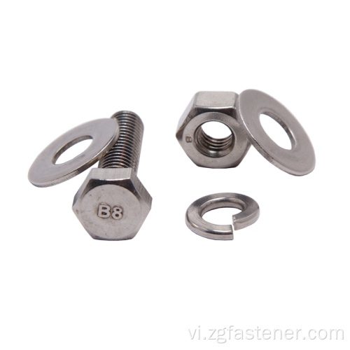 Fastener phần cứng 304/316 Hex Bolt Nut and Washer